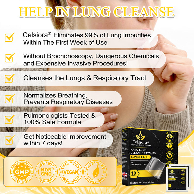 😍💝Celsiora® Nano Lung Cleanse Patches (stubborn mucus, COPD, chest tightness, shortness of breath, persistent cough, pneumonia)