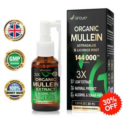 😍 💥GFOUK®3X Concentrated Mullein Lung Cleanse Spray —Difficulty coughing up phlegm, shortness of breath, excessive mucus, bronchitis, and lung infections