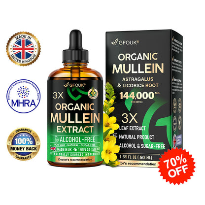 😍💫GFOUK®3X Concentrated Mullein Lung Cleanse Drops —Difficulty coughing up phlegm, shortness of breath, excessive mucus, bronchitis, and lung infections